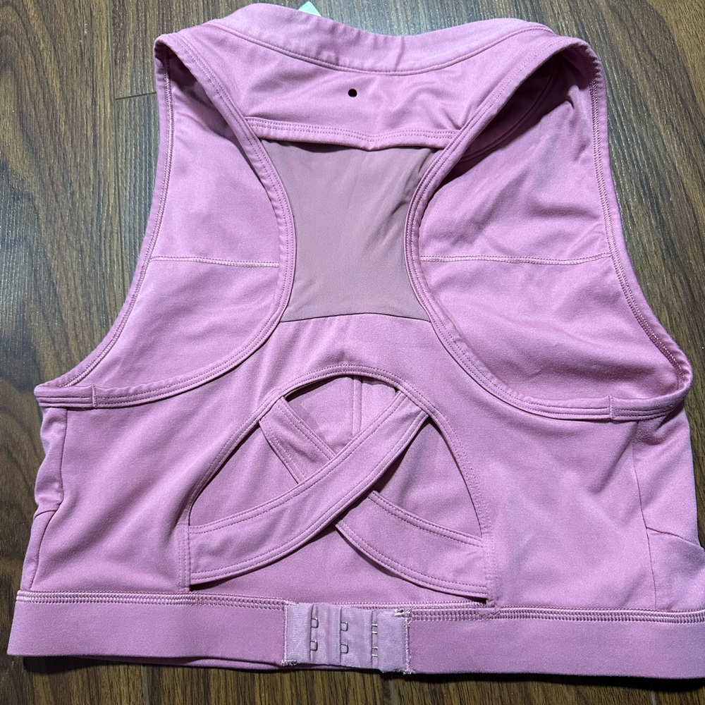 Gymshark Pink Zip Front Sports Bra - Size L - Picture 3 of 8